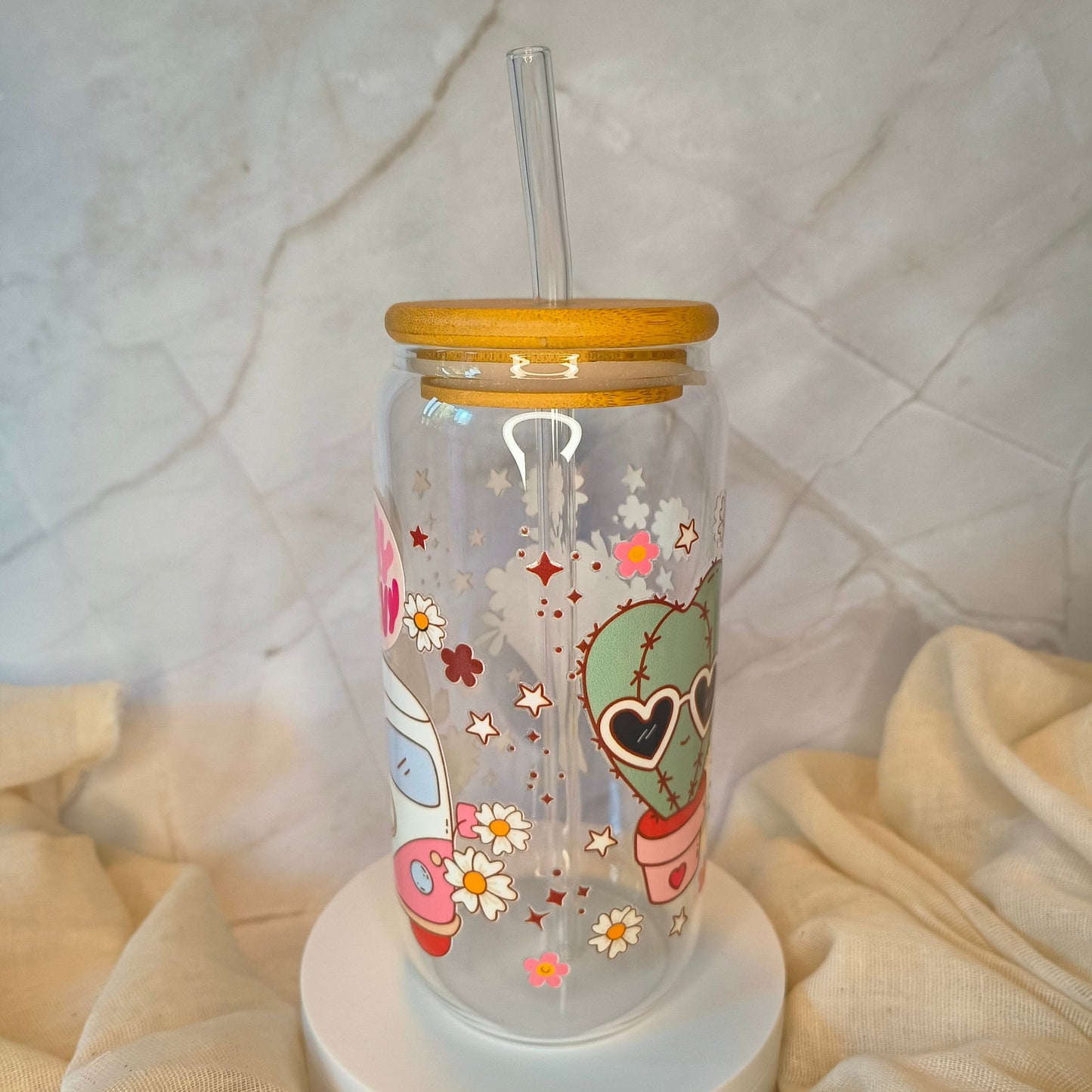 Retro themed can glass
