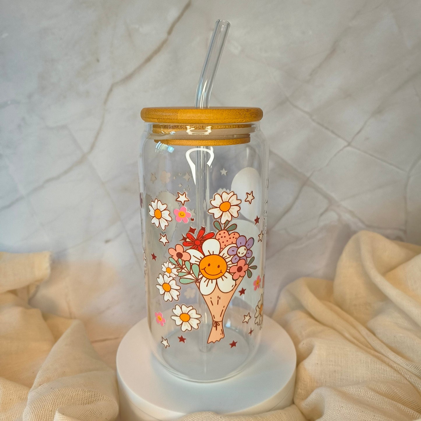 Retro themed can glass