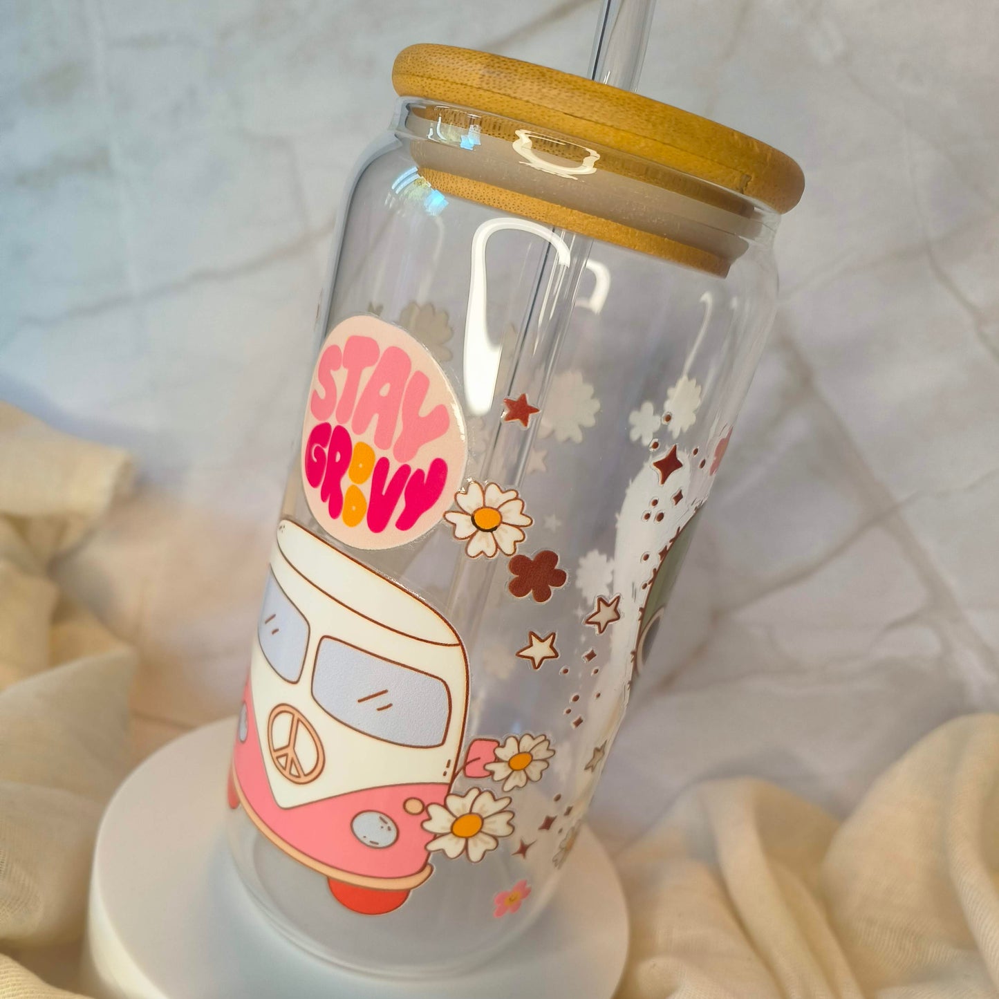 Retro themed can glass