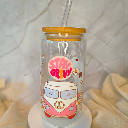 Retro themed can glass